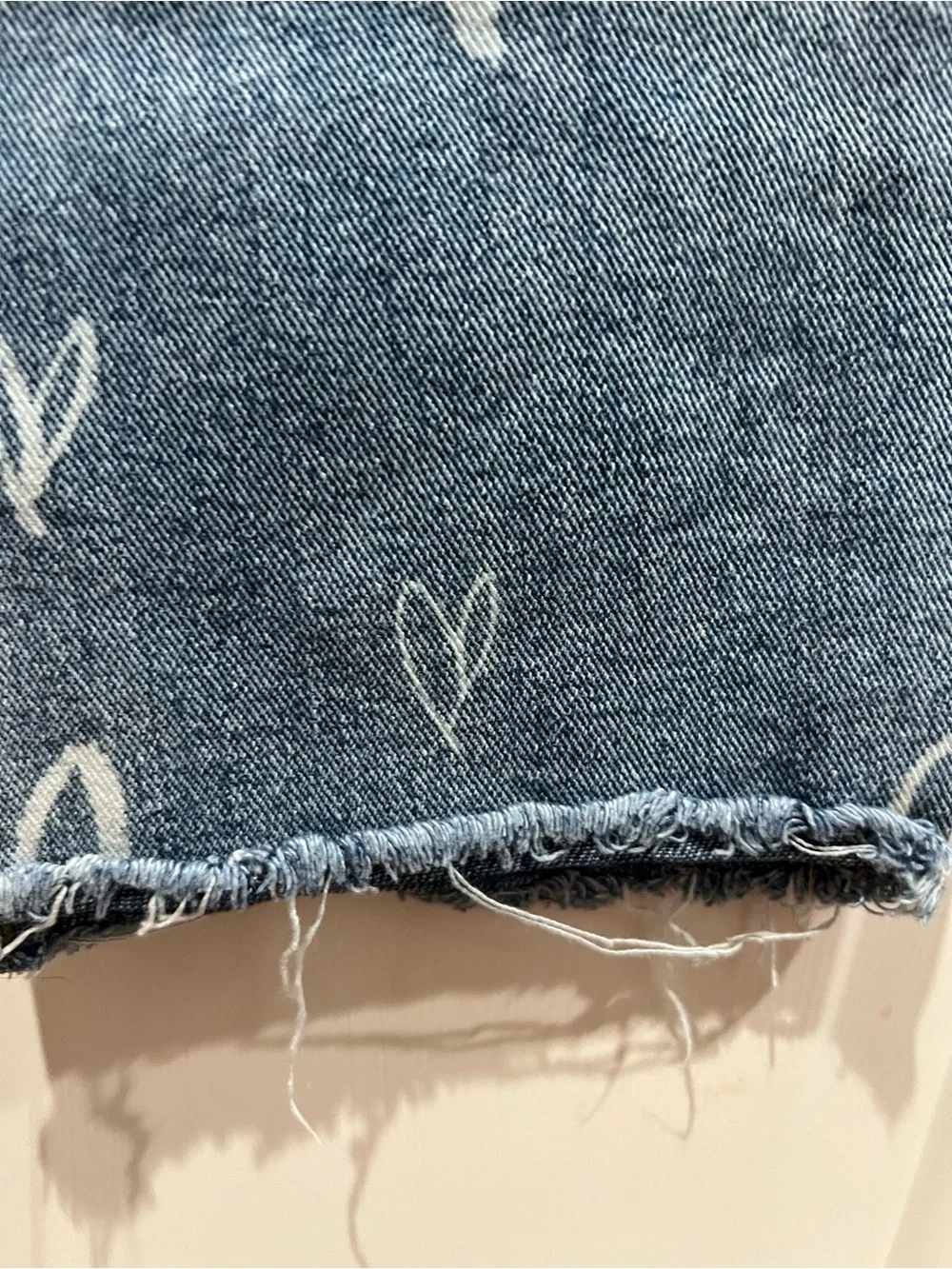 No Boundaries Blue Denim Jeans with White Heart Print